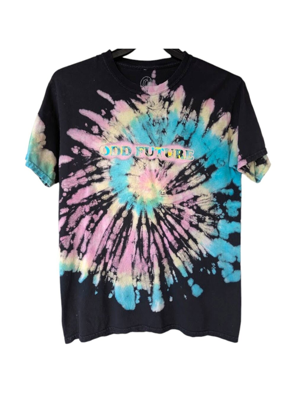 Odd Future Tie Dye T-Shirt Men S Pastel Swirl Black Logo Graphic Skate Tee 19x28